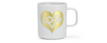 Caneca Coffee Mugs - Love Heart Gold